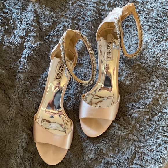 Crystal Ankle Kitten Heel Sandals - Picture 1 of 5